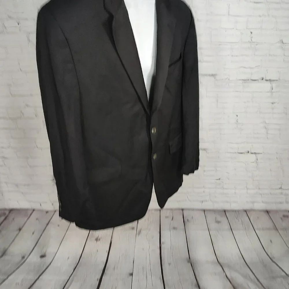 Ralph Lauren Woolmark Pure Wool Dark Navy Single Breasted Two Button Men's 48R